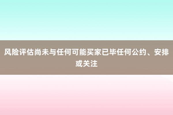 风险评估尚未与任何可能买家已毕任何公约、安排或关注