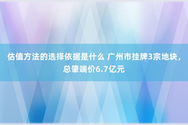 估值方法的选择依据是什么 广州市挂牌3宗地块，总肇端价6.7亿元