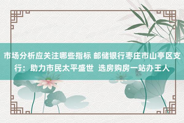 市场分析应关注哪些指标 邮储银行枣庄市山亭区支行：助力市民太平盛世  选房购房一站办王人