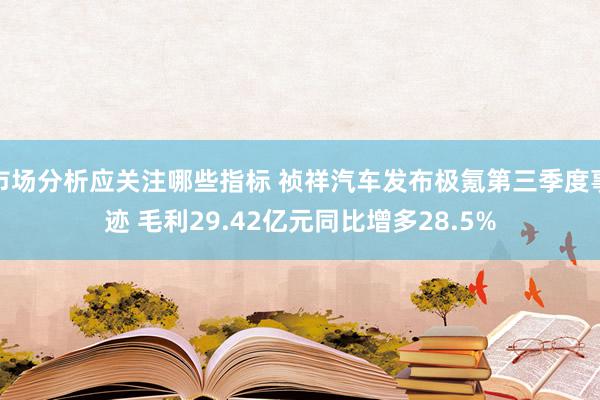 市场分析应关注哪些指标 祯祥汽车发布极氪第三季度事迹 毛利29.42亿元同比增多28.5%