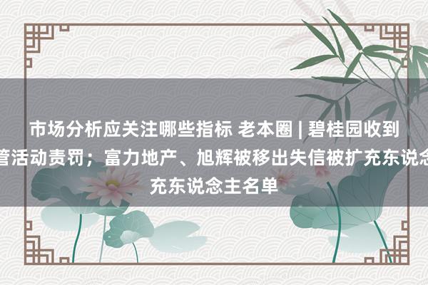 市场分析应关注哪些指标 老本圈 | 碧桂园收到自律监管活动责罚；富力地产、旭辉被移出失信被扩充东说念主名单