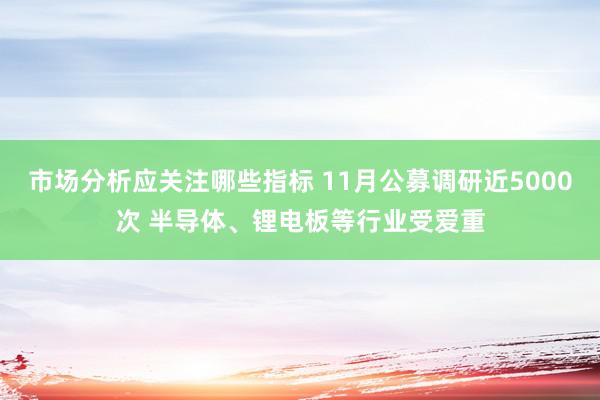 市场分析应关注哪些指标 11月公募调研近5000次 半导体、锂电板等行业受爱重