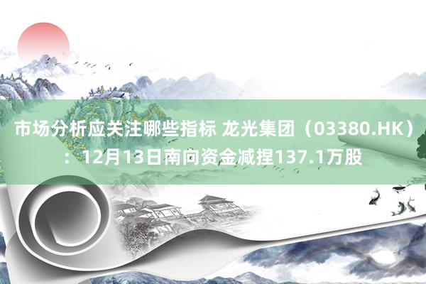 市场分析应关注哪些指标 龙光集团（03380.HK）：12月13日南向资金减捏137.1万股