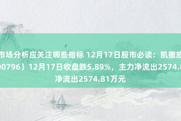 市场分析应关注哪些指标 12月17日股市必读：凯撒旅业（000796）12月17日收盘跌5.89%，主力净流出2574.81万元