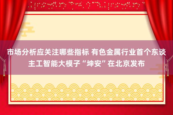 市场分析应关注哪些指标 有色金属行业首个东谈主工智能大模子“坤安”在北京发布