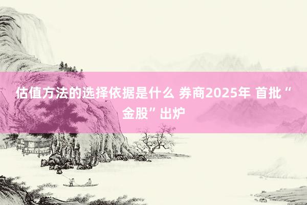 估值方法的选择依据是什么 券商2025年 首批“金股”出炉