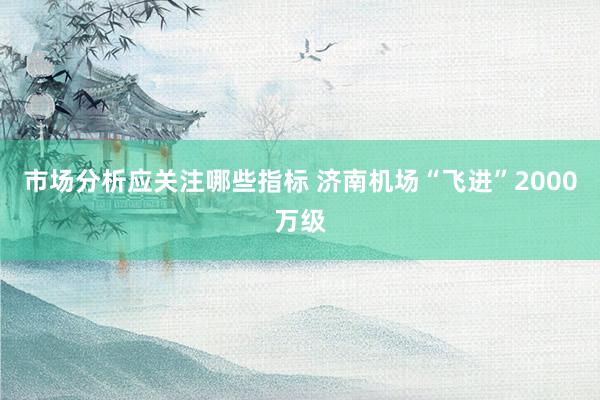 市场分析应关注哪些指标 济南机场“飞进”2000万级