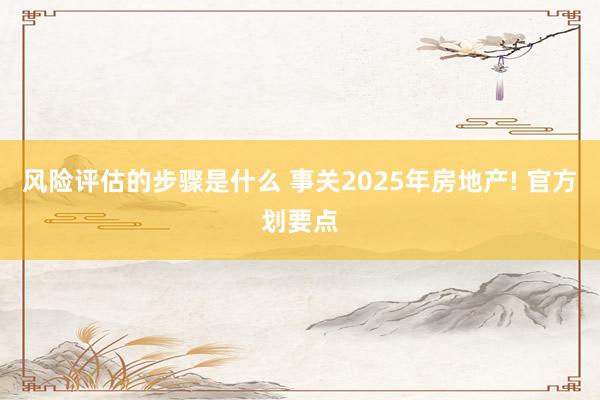 风险评估的步骤是什么 事关2025年房地产! 官方划要点