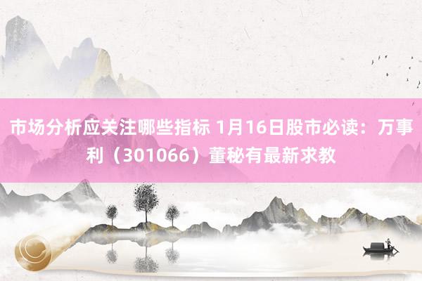 市场分析应关注哪些指标 1月16日股市必读：万事利（301066）董秘有最新求教