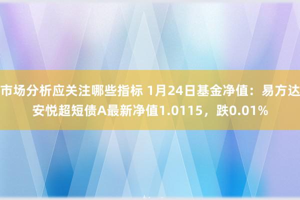 市场分析应关注哪些指标 1月24日基金净值：易方达安悦超短债A最新净值1.0115，跌0.01%