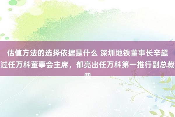 估值方法的选择依据是什么 深圳地铁董事长辛超过任万科董事会主席，郁亮出任万科第一推行副总裁