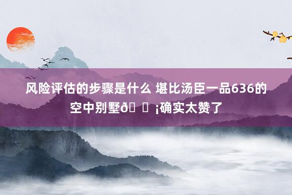 风险评估的步骤是什么 堪比汤臣一品636的空中别墅🏡确实太赞了