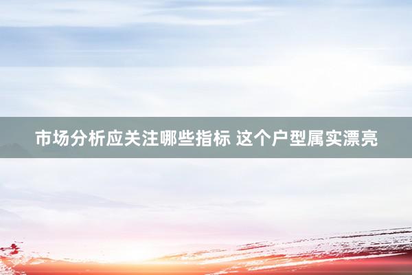 市场分析应关注哪些指标 这个户型属实漂亮