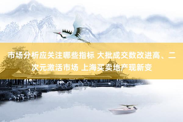 市场分析应关注哪些指标 大批成交数改进高、二次元激活市场 上海买卖地产现新变