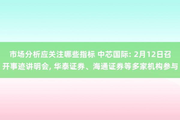 市场分析应关注哪些指标 中芯国际: 2月12日召开事迹讲明会, 华泰证券、海通证券等多家机构参与