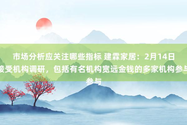 市场分析应关注哪些指标 建霖家居：2月14日接受机构调研，包括有名机构宽远金钱的多家机构参与