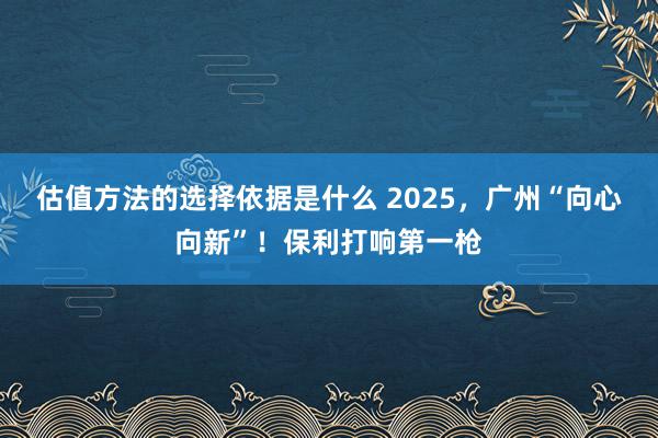 估值方法的选择依据是什么 2025，广州“向心向新”！保利打响第一枪