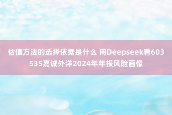 估值方法的选择依据是什么 用Deepseek看603535嘉诚外洋2024年年报风险画像