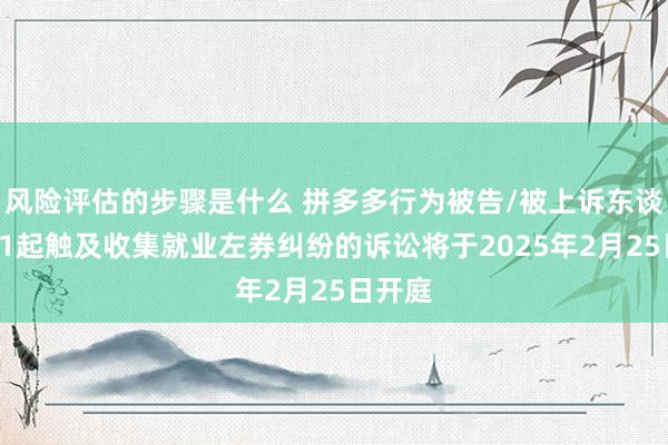 风险评估的步骤是什么 拼多多行为被告/被上诉东谈主的31起触及收集就业左券纠纷的诉讼将于2025年2月25日开庭