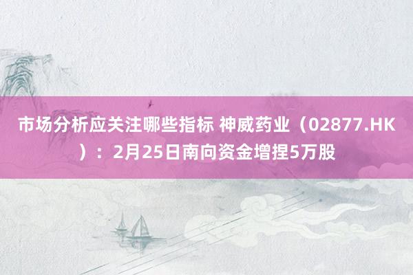 市场分析应关注哪些指标 神威药业（02877.HK）：2月25日南向资金增捏5万股