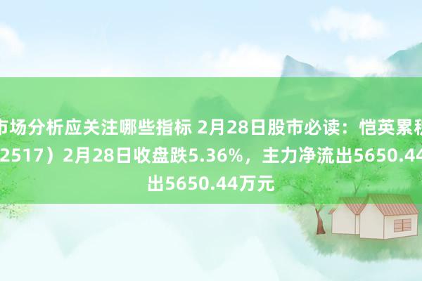 市场分析应关注哪些指标 2月28日股市必读：恺英累积（002517）2月28日收盘跌5.36%，主力净流出5650.44万元