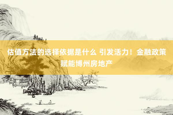 估值方法的选择依据是什么 引发活力！金融政策赋能博州房地产