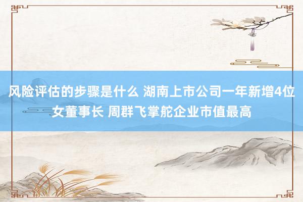 风险评估的步骤是什么 湖南上市公司一年新增4位女董事长 周群飞掌舵企业市值最高