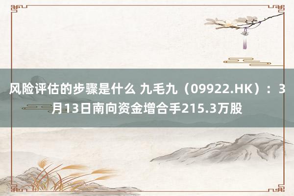 风险评估的步骤是什么 九毛九（09922.HK）：3月13日南向资金增合手215.3万股